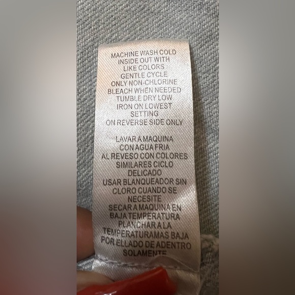 DEMOCRACY Jeans Light Blue Denim Jacket Fray Ruffle Size XS Button Down - Picture 10 of 14